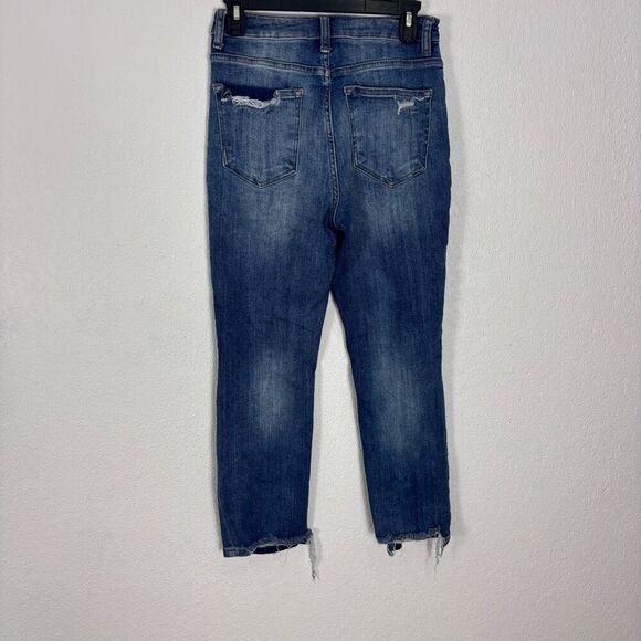 Risen Jeans High Waisted Distressed Straight Leg Jeans Women's Size 27 - Picture 5 of 8